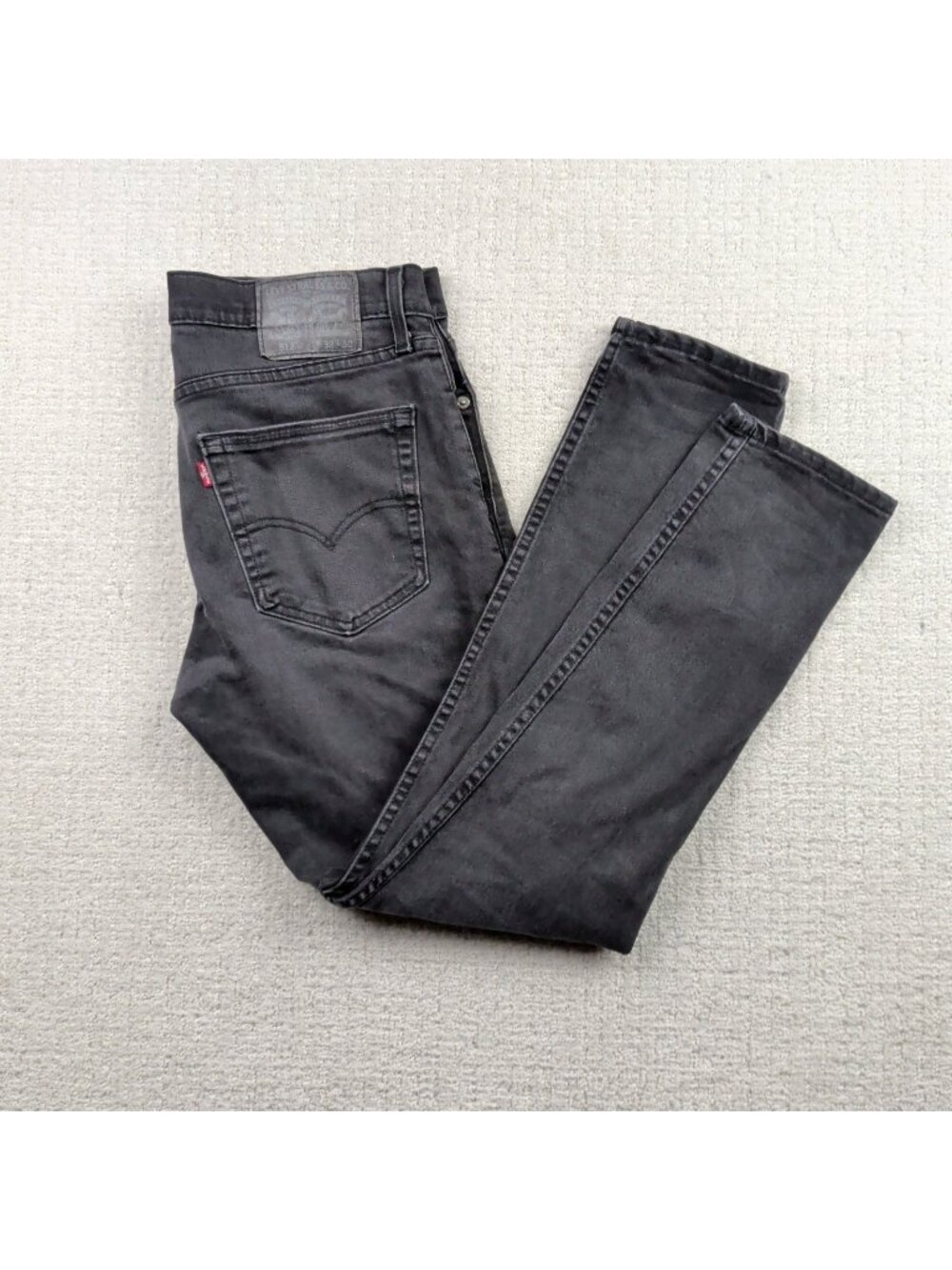 Levi's 512 Men's Slim Taper Fit Jeans 32x30 Black Washed Denim Dark Casual Pants